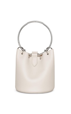 Ring-Handle Leather Bucket Bag