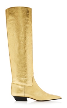 Marfa metallic leather knee-high boots