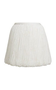 Belted Fringed Wool-Blend Mini Skirt