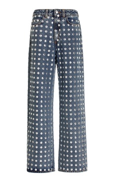 Winona Studded Rigid Mid-Rise Wide-Leg Jeans