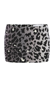 Leopard Printed Velvet Mini Skirt