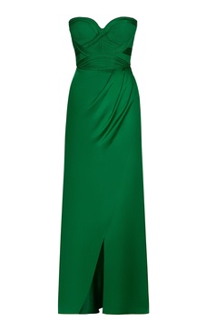 Color De Mi Tierra Silk Bustier Maxi Dress