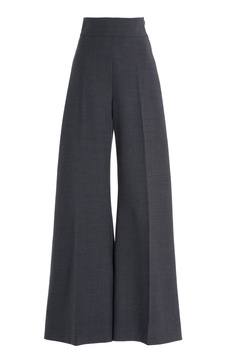 High-Waist Stretch-Wool Wide-Leg Pants