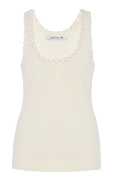 Whip-Stitched Wool-Blend Knit Tank Top