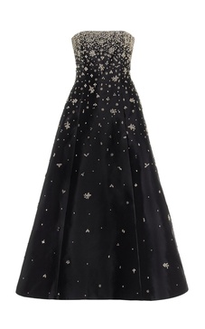 Crystal-Embellished Silk Mikado Strapless Gown