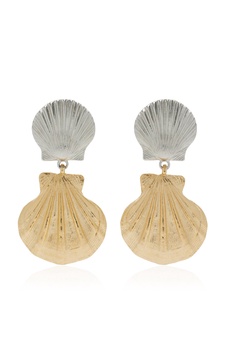 Exclusive Gold And Silver-Tone Shell Earrings