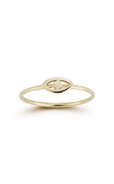 14k gold evil eye ring