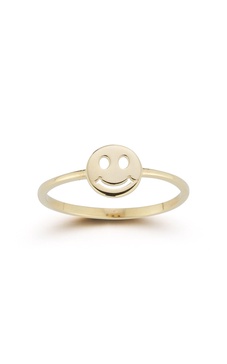 14k gold smiley face ring