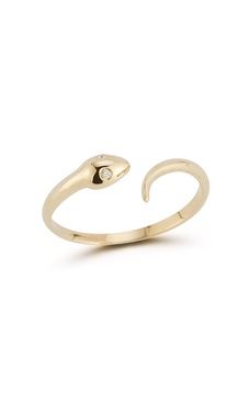 14k gold & diamond snake ring