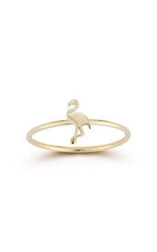 14k gold flamingo ring