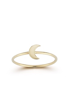 14k gold moon ring