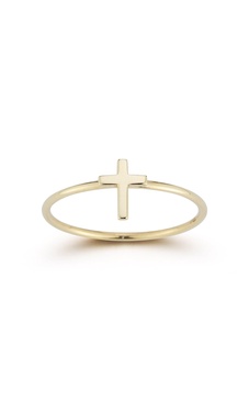 14k gold cross ring