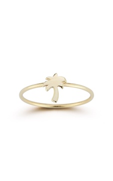 14k gold palm tree ring