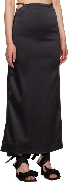 bead-detailing satin maxi skirt