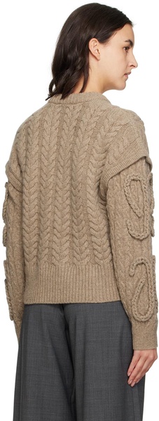 Brown Canada Cable Braided Sweater