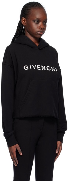 Black Cropped Hoodie