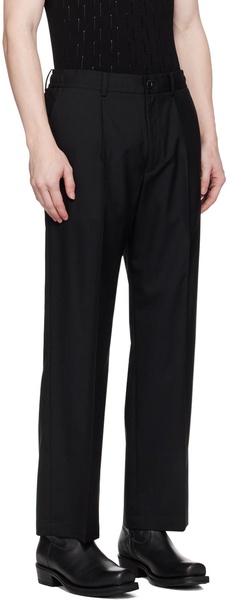 Black Wide Tapered Trousers