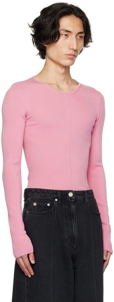 Pink Ribbed Sweater