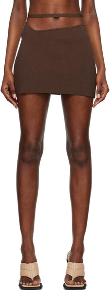 Brown Cutout Miniskirt