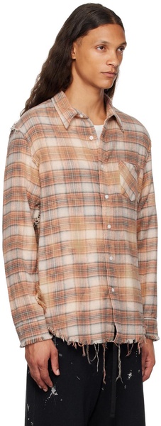 Orange Shredded Seam Shirt