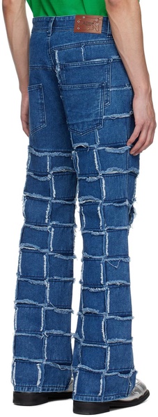 Blue New Patchwork Jeans