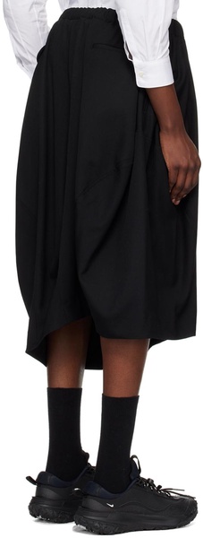 Black Asymmetric Hem Skirt