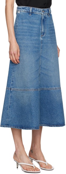 Blue Cassia Denim Midi Skirt