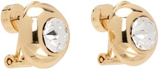 Gold Crystal Dome Stud Earrings