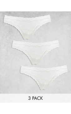 Lindex So U Dana 3-pack lace thong in white