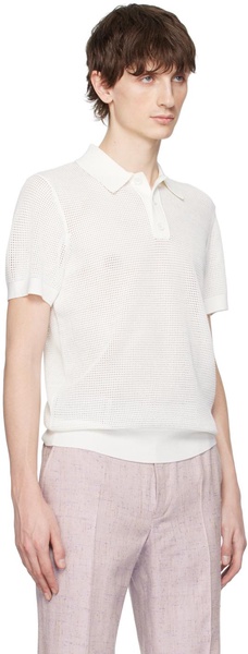 White Three-Button Polo