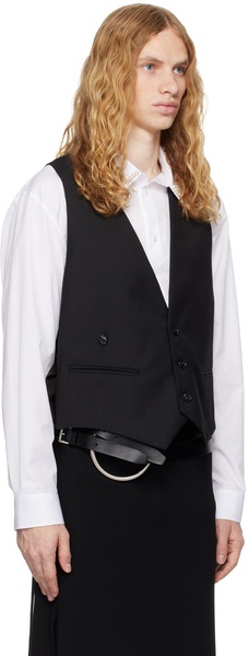 Black Ove Asymmetric Closure Waistcoat