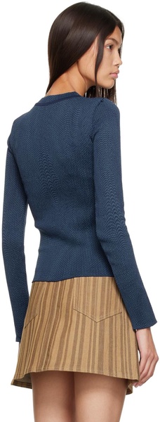 Blue Jacquard Sweater