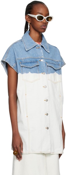 SSENSE Exclusive Blue & Off-White Vassie Denim Vest