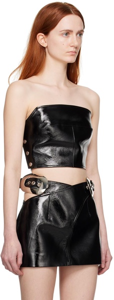 SSENSE Exclusive Black Faux-Leather Camisole