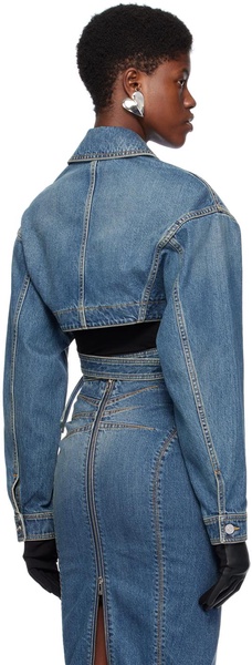 Blue Cross-Over Denim Jacket