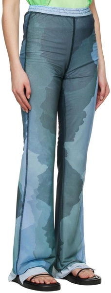 Blue Polyester Lounge Pants