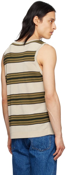 Beige Striped Tank Top