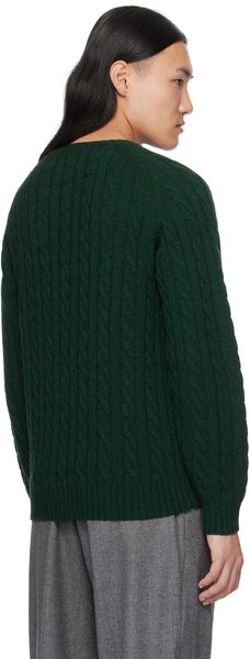 Green Crew Cable 5G Sweater