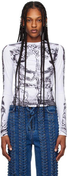 White 'The Gaultier Paris' Long Sleeve T-Shirt