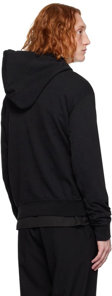 Black Embroidered Hoodie