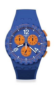 Swatch Unisex Casual Blue Watch Plastic Quartz Primarily Blue