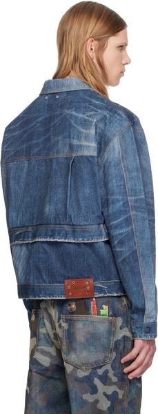 Blue Trompe L'œil Double Waist Denim Jacket