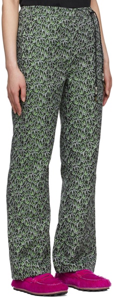 Green Polyester Lounge Pants