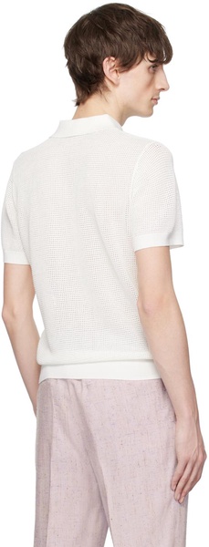 White Three-Button Polo