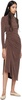 Brown Ruched Midi Dress