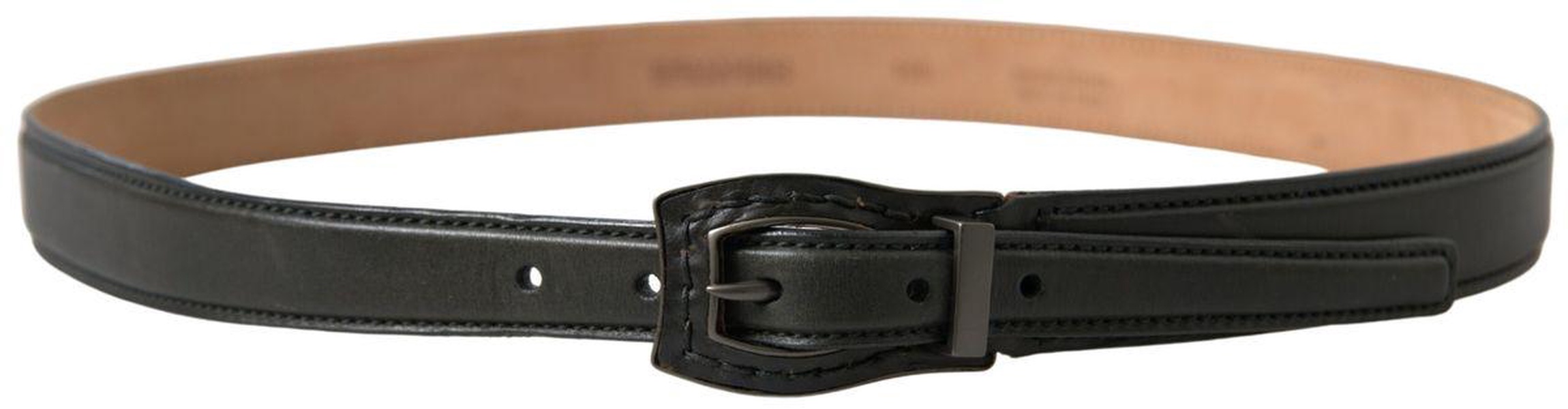 Ermanno Scervino Black Leather Metal Buckle Cintura Belt