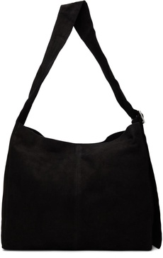 Black Oversized Nubuck Satchel