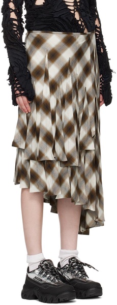 Brown Drizzle Midi Skirt