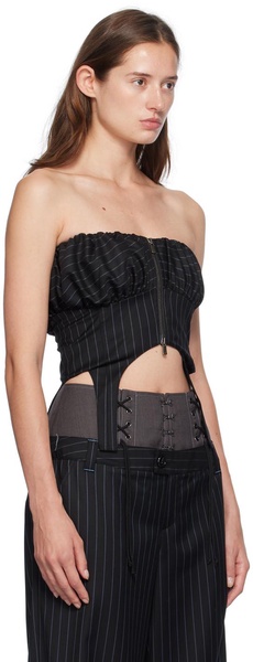 Black Balloon Bustier Top