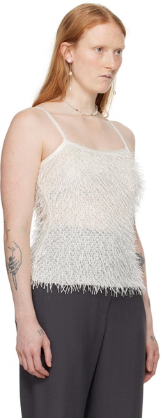 White Fluffy Tank Top